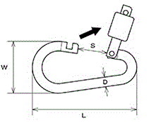 水本機械 ステンレス オープンフックN型 (NN)の寸法図