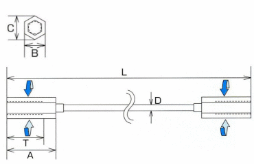 水本機械 ステンレス ワイヤーナットの寸法図