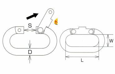 水本機械 ステンレス オーバルキャッチ C型の寸法図