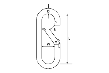 水本機械 ステンレス プチカラビナ(一般スタンダード型)の寸法図