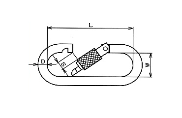 水本機械 ステンレス プチカラビナ 環付きの寸法図