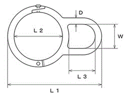 水本機械 ステンレス パイプキャッチ (PCC)の寸法図
