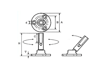 水本機械 ステンレス 回転パッドナットの寸法図