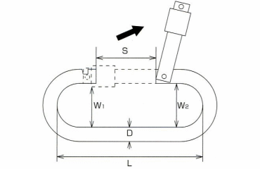 水本機械 ステンレス オープンフック(P型)の寸法図