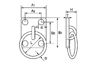 水本機械 ステンレス 丸カンプレートの寸法図