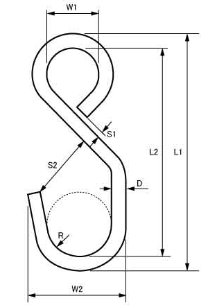 水本機械 ステンレス Sカン (SAT)の寸法図