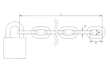 水本機械 ステンレス スーパーデフロック(鍵付き)の寸法図