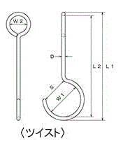 水本機械 ステンレス アイSカン (ツイスト)(SET)の寸法図