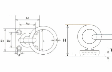 水本機械 ステンレス 回転丸カンプレートの寸法図