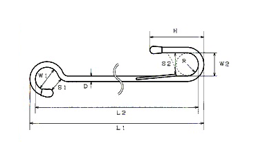 水本機械 ステンレス スーパーロングSカン (5mm)の寸法図