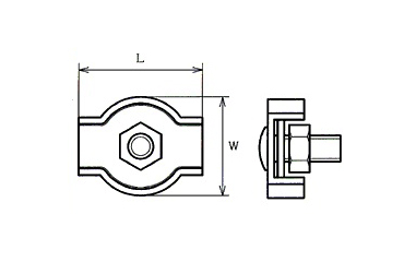 水本機械 ステンレス シングルワイヤークリップの寸法図