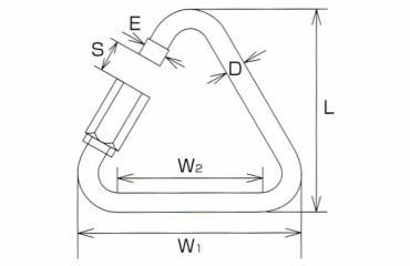 水本機械 ステンレス 三角リングキャッチの寸法図