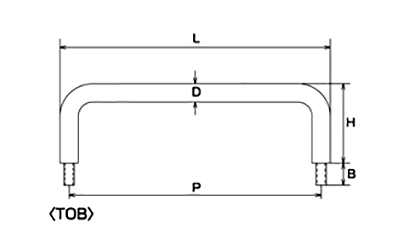 水本機械 ステンレス 引き取手B型(おねじ) TOB-Sの寸法図