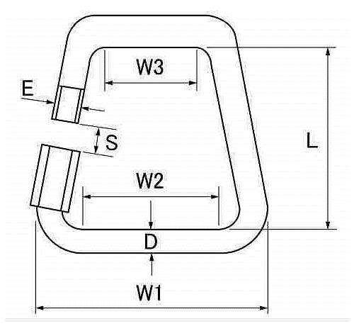 水本機械 ステンレス 台形リングキャッチの寸法図