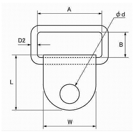 水本機械 ステンレス グランドフック (TVA)の寸法図