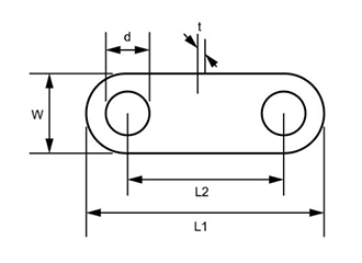 水本機械 ステンレス Uボルト用楕円プレートの寸法図