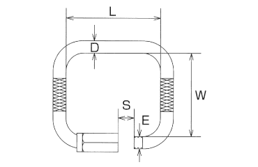 水本機械 ステンレス 四角リングキャッチの寸法図
