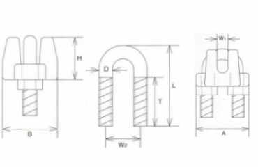 水本機械 ステンレス ワイヤークリップの寸法図