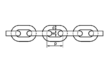 水本機械 アルミ カラーチェーン(A5052)アルマイト加工の寸法図
