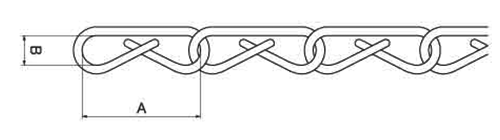 ニッサチェイン 鉄 三つ組チェーン (IJ)の寸法図