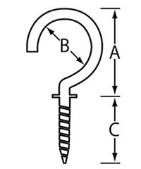 鉄 洋灯吊 (ICH)(ニッサチェイン)の寸法図