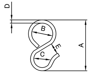 鉄 パイプ S環 (業平チェーン)の寸法図
