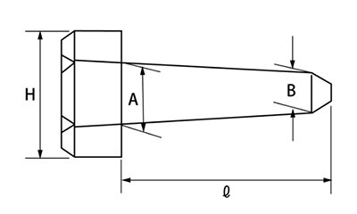 六角頭テーパーノックピン (NP)(型枠関連資材)の寸法図