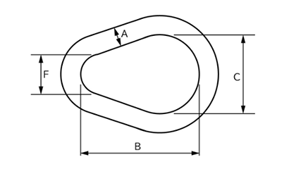 鋼 クロスビー ナス型リング (G341)の寸法図