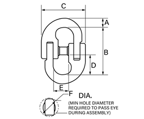 鋼 クロスビー カップリング (A1337)の寸法図
