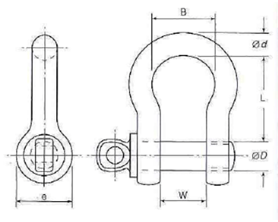 鉄 タイガーシャックル (軽量化品)(ダイドーハント製)の寸法図