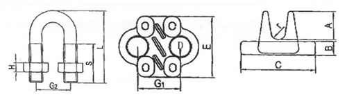 鍛造製 ワイヤクリップ (FR)(極東技研工業)の寸法図