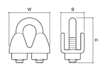 鉄板製ワイヤークリップ (インチ・ウイット)(ふじわら製)の寸法図