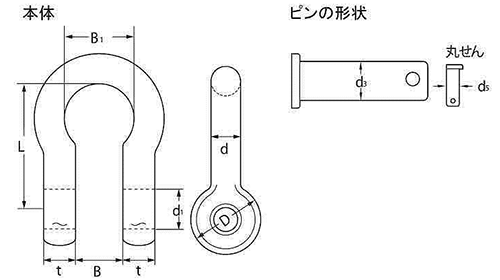鉄 JISシャックル (M級) BAバウ型 (大洋精器)