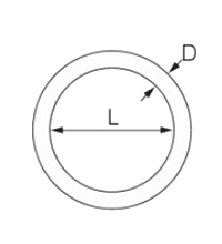 鉄 丸カン(丸リンク)アプセット溶接 ドブ(溶融亜鉛めっき)(大洋製器工業)の寸法図