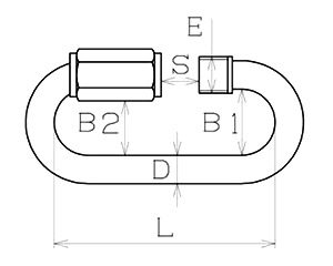 鉄 リングキャッチ(輸入品) マリンパーツの寸法図