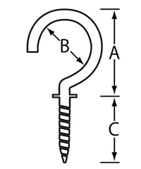 ステンレス 洋灯吊 (SCH)(ニッサチェイン)の寸法図