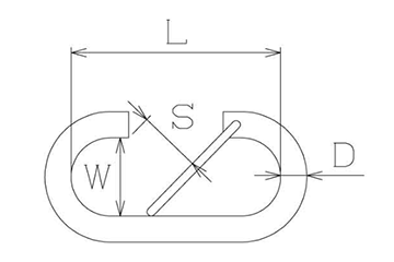 ステンレス O型フック(輸入品)の寸法図