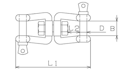 ステンレス スイベル (両ねじ)(輸入品)の寸法図