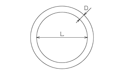 ステンレス 丸リング (輸入品) マリンパーツの寸法図