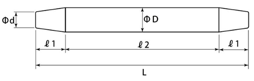 ドリフトピン (リーマポンチ)(関西工具製作所)の寸法図
