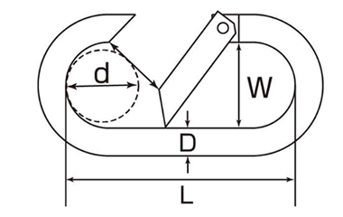 鉄 ひめじや 鉄 O型フック クロメート (MOW)の寸法図