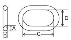 ひめじや プラスチックチェーン(PCC-6Y /黄色)(少量m巻)の寸法図