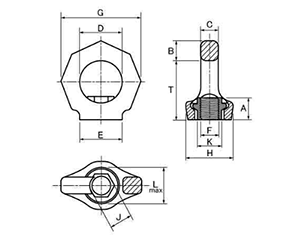 鋼 アイナットスター(VRM) 回転式アイナットの寸法図