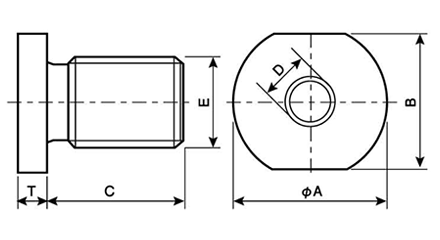 鋼 S45C 変換アダプター(リフティングポイント用)AP-Mの寸法図