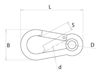 浅野金属工業 ステンレス AKフック(環付)の寸法図