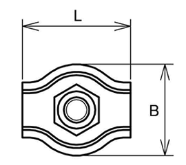 ステンレス 板型ワイヤークリップ シングルタイプ (AK)(浅野金属工業)の寸法図