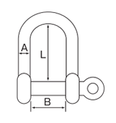 鉄 ネジシャックル (白/電気メッキ)(スリーエッチ)の寸法図