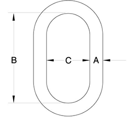 スリーエッチ 鍛造製 親環マスターリンク (ML)の寸法図