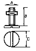 スリーエッチ 鉄 エレベーターボタン (インチ・ウイット)の寸法図