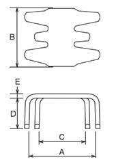 スリーエッチ 鉄 ベルトフック(BH4)の寸法図